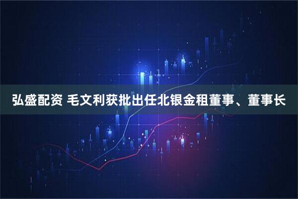 弘盛配资 毛文利获批出任北银金租董事、董事长