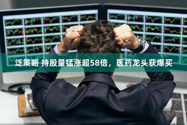 泛策略 持股量猛涨超58倍，医药龙头获爆买